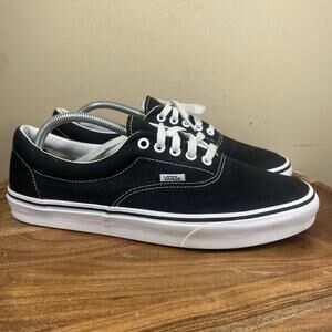 Vans Era Mens Black And White Size 11 Low Top Casual Athletic Shoes 500714